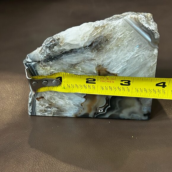 NWT Genuine Brazilian Agate Natural Crystal Gemstone Bookends Paperweight - Picture 7 of 9